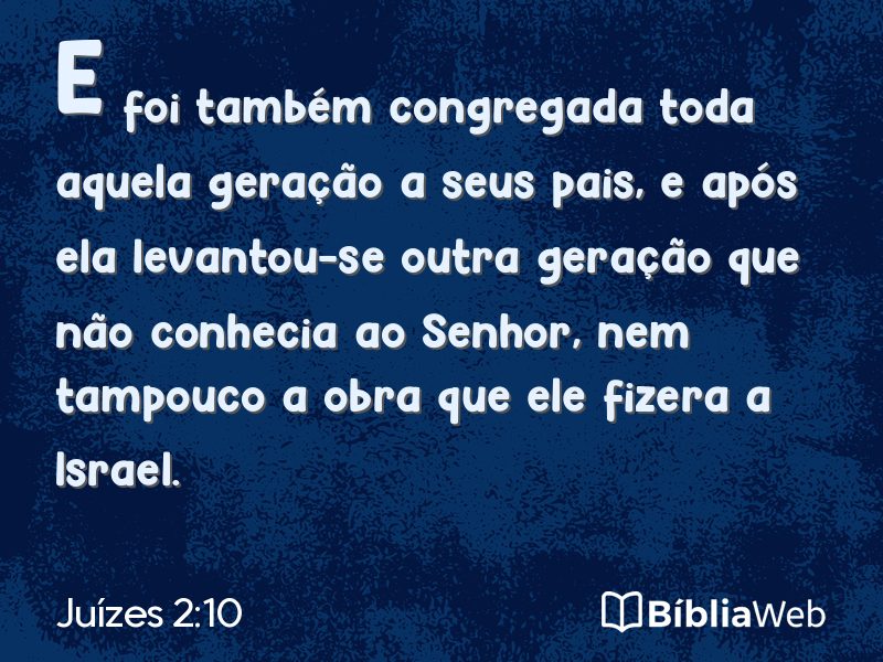 Juízes 2:10 em imagem para compartilhar