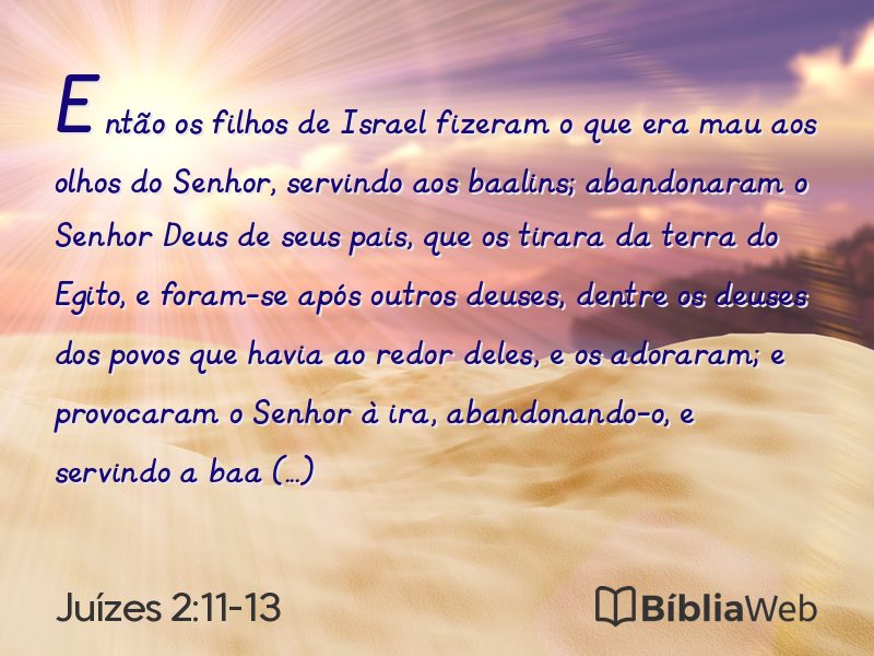 Juízes 2:11-13 em imagem para compartilhar