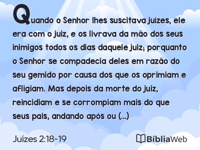 Juízes 2:18-19 em imagem para compartilhar