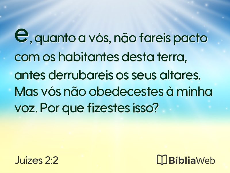 Juízes 2:2 em imagem para compartilhar