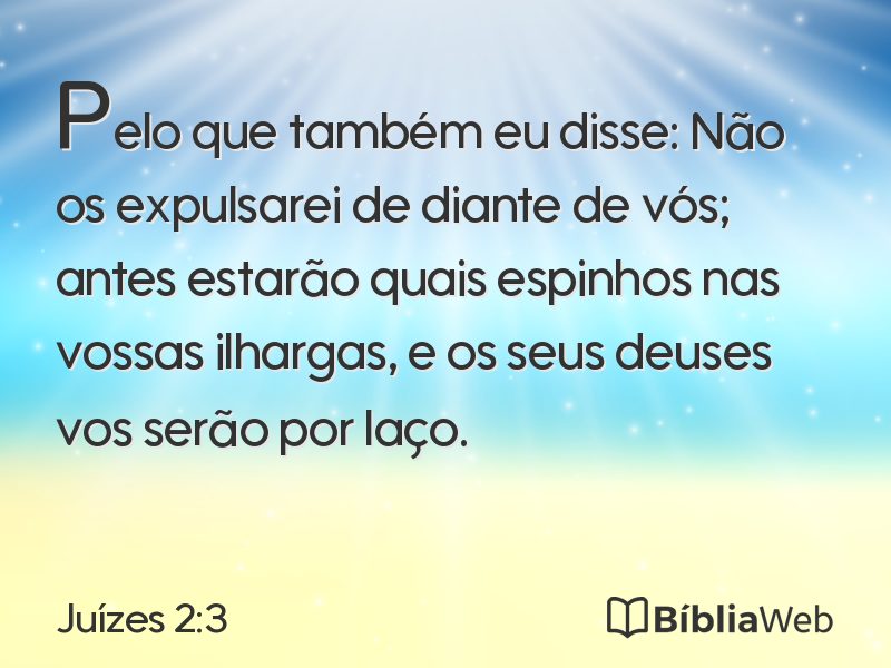 Juízes 2:3 em imagem para compartilhar