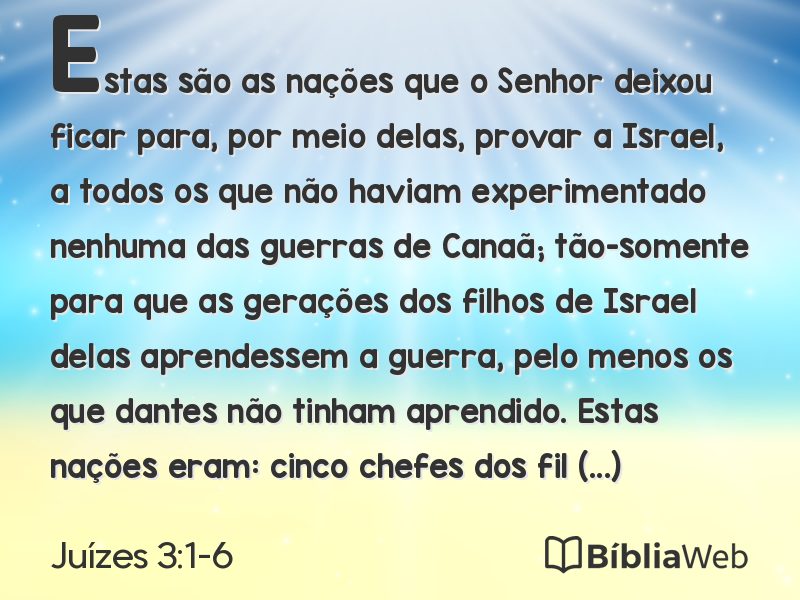 Juízes 3:1-6 em imagem para compartilhar