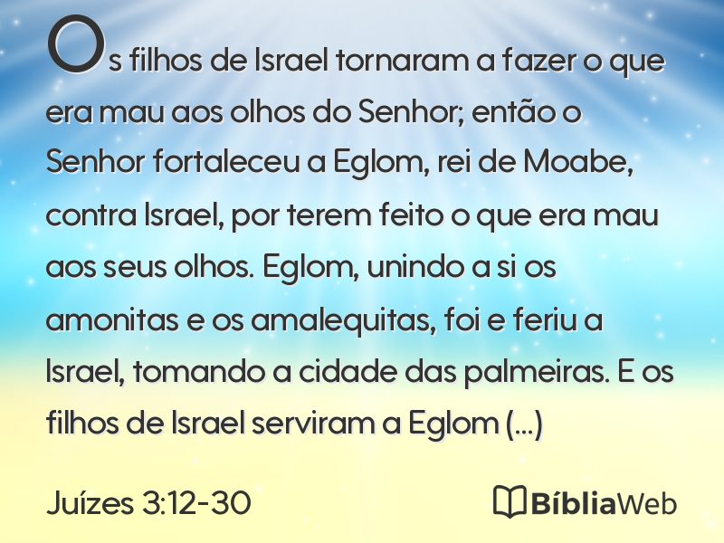 Juízes 3:12-30 em imagem para compartilhar
