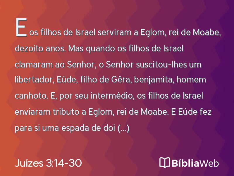 Juízes 3:14-30 em imagem para compartilhar