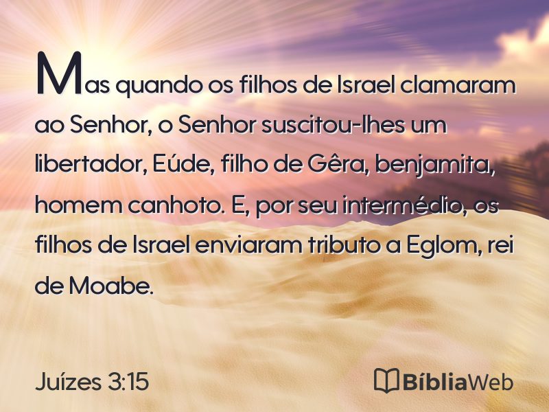 Juízes 3:15 em imagem para compartilhar