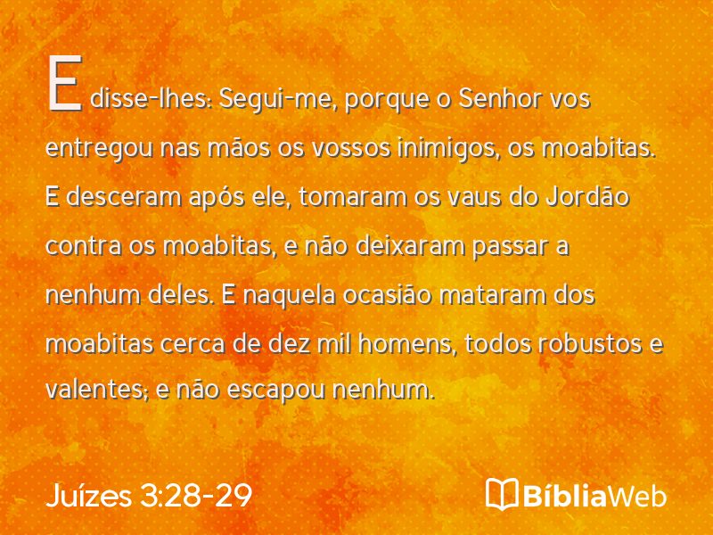 Juízes 3:28-29 em imagem para compartilhar