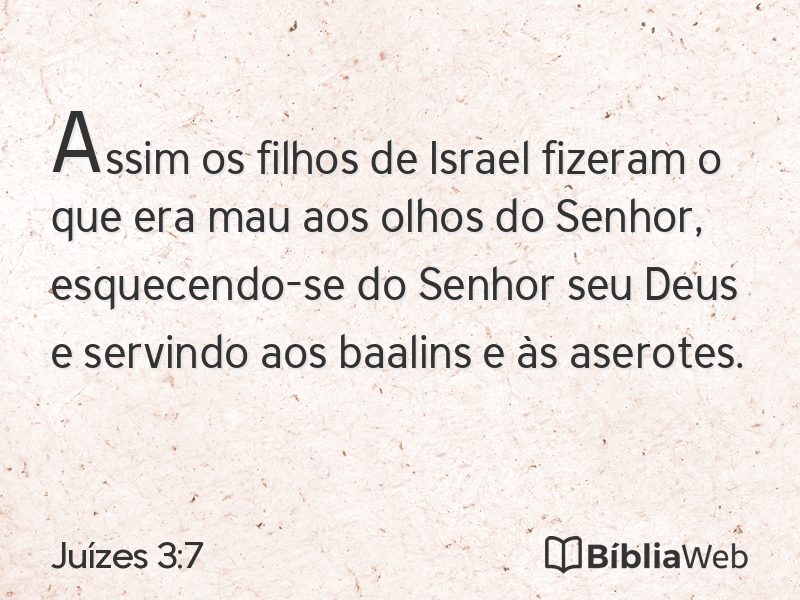 Juízes 3:7 em imagem para compartilhar
