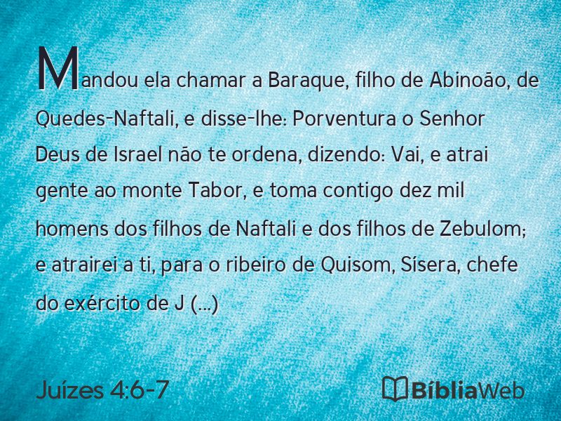 Juízes 4:6-7 em imagem para compartilhar