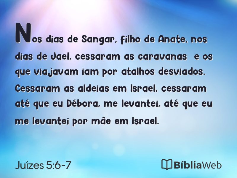 Juízes 5:6-7 em imagem para compartilhar