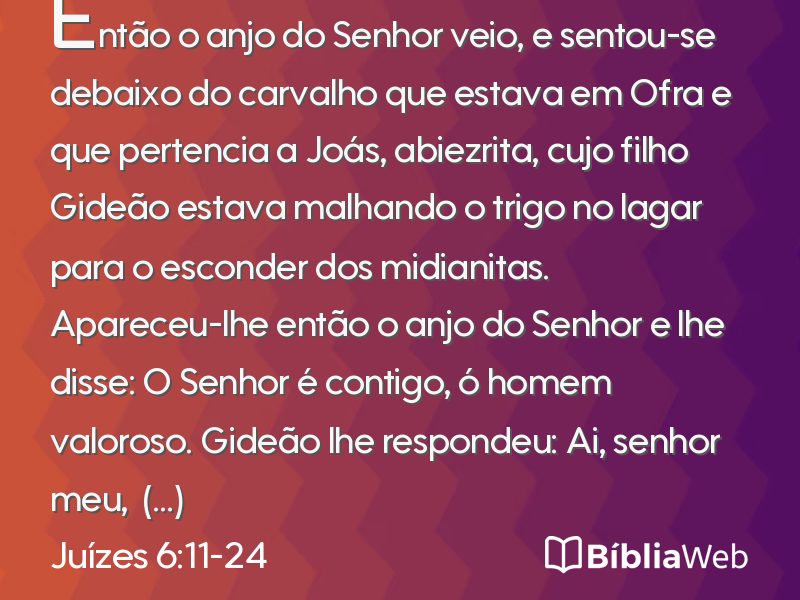 Juízes 6:11-24 em imagem para compartilhar