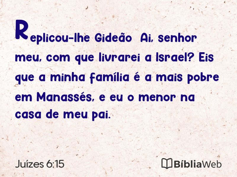 Juízes 6:15 em imagem para compartilhar