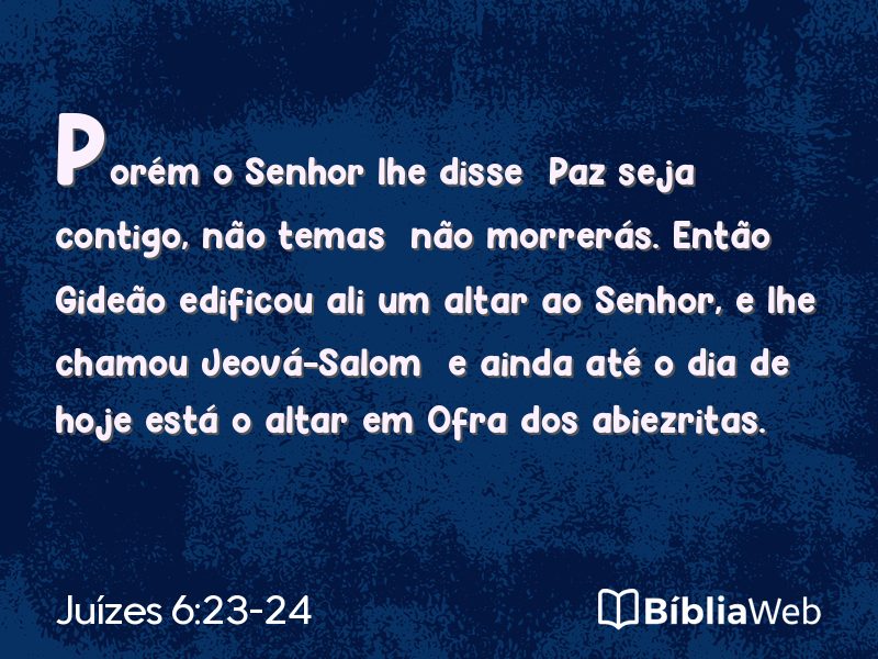 Juízes 6:23-24 em imagem para compartilhar