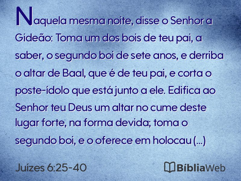 Juízes 6:25-40 em imagem para compartilhar