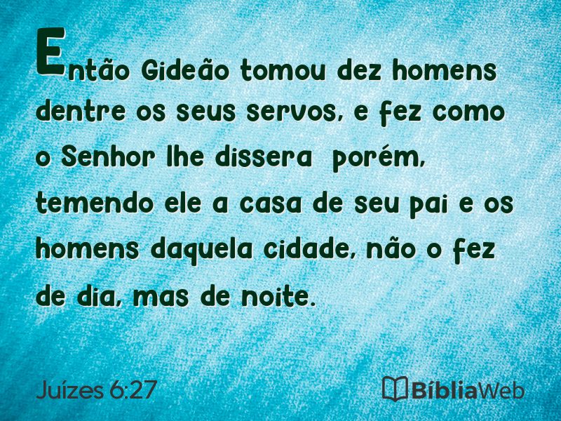 Juízes 6:27 em imagem para compartilhar