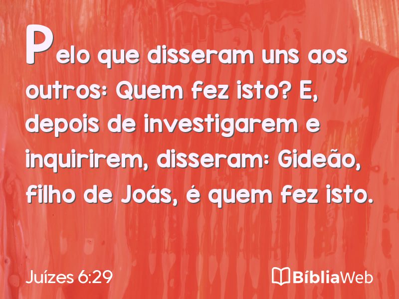 Juízes 6:29 em imagem para compartilhar