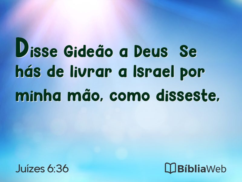 Juízes 6:36 em imagem para compartilhar