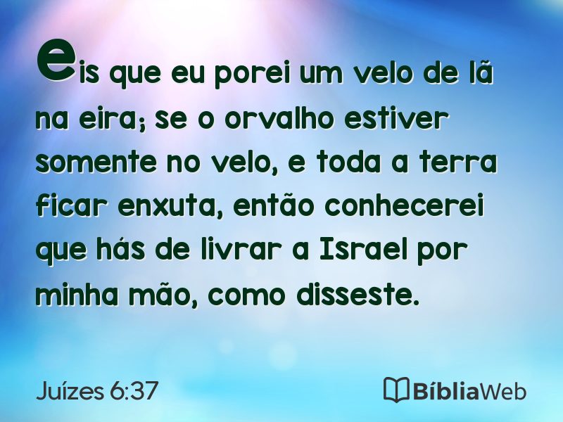 Juízes 6:37 em imagem para compartilhar