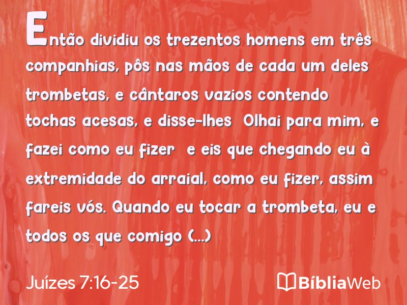 Juízes 7:16-25 em imagem para compartilhar