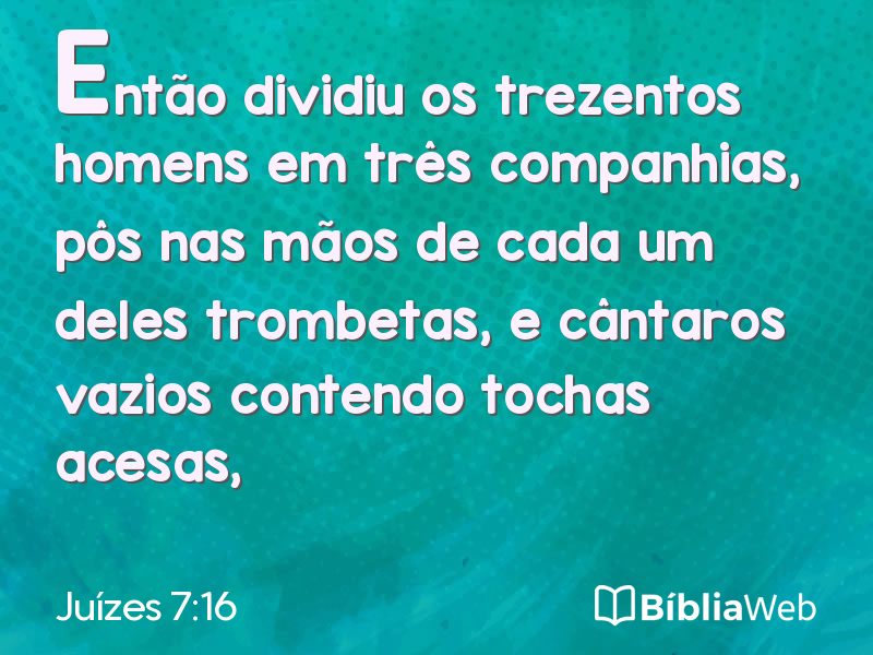 Juízes 7:16 em imagem para compartilhar