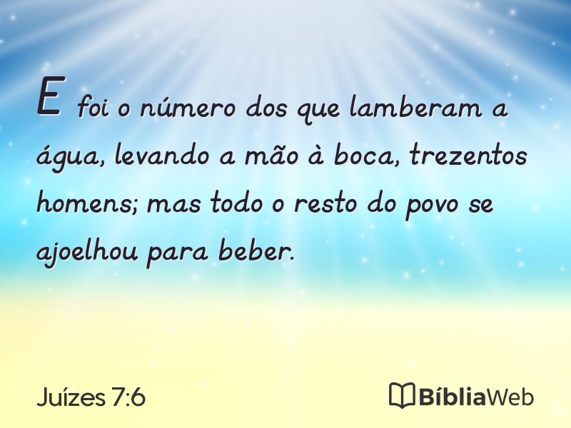 Juízes 7:6 em imagem para compartilhar