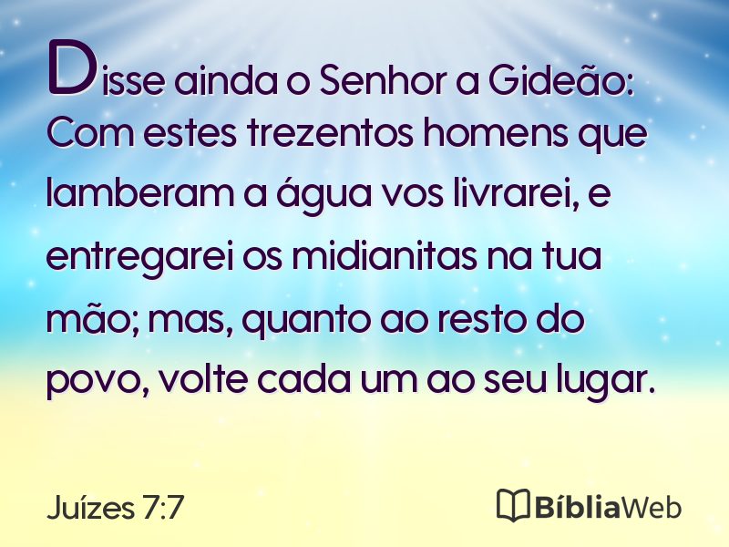 Juízes 7:7 em imagem para compartilhar