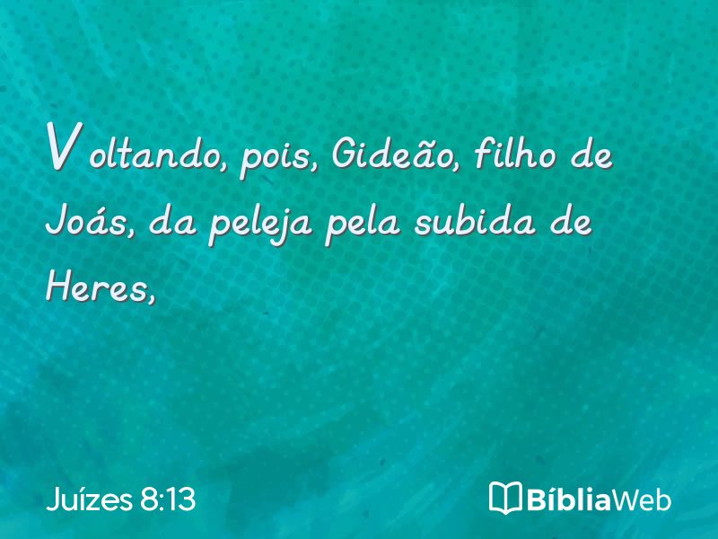 Juízes 8:13 em imagem para compartilhar