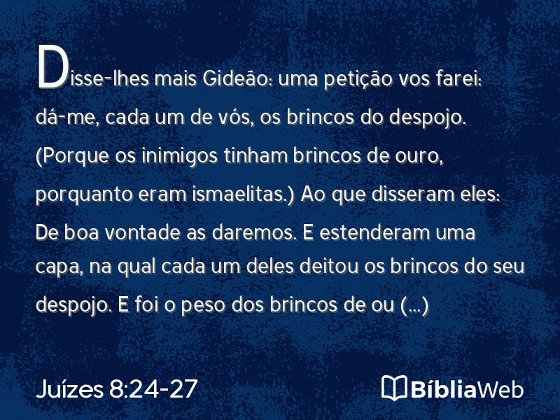 Juízes 8:24-27 em imagem para compartilhar