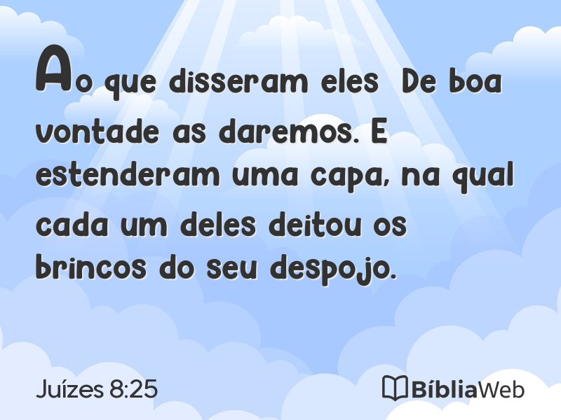 Juízes 8:25 em imagem para compartilhar