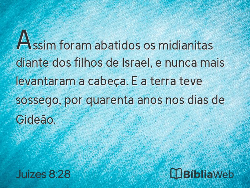 Juízes 8:28 em imagem para compartilhar