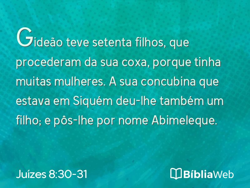 Juízes 8:30-31 em imagem para compartilhar