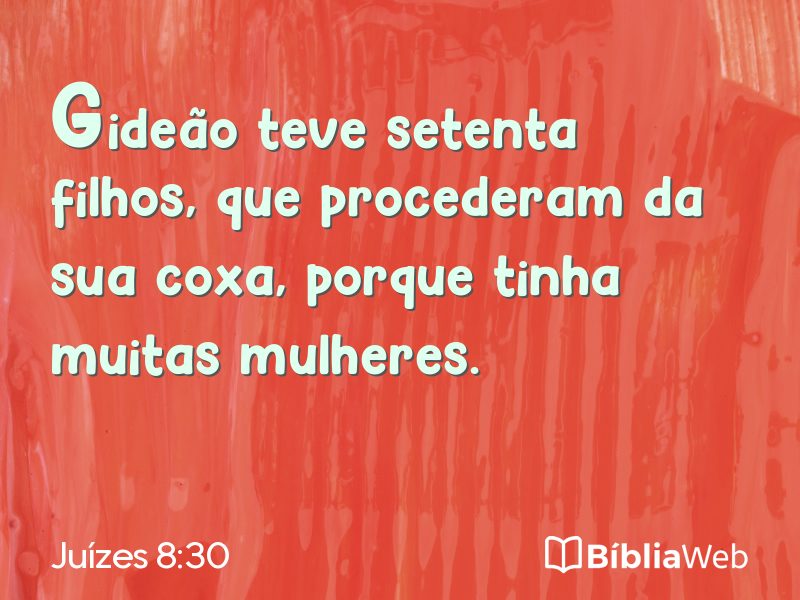 Juízes 8:30 em imagem para compartilhar