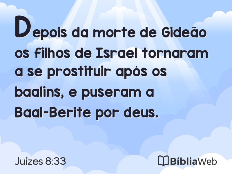 Juízes 8:33 em imagem para compartilhar