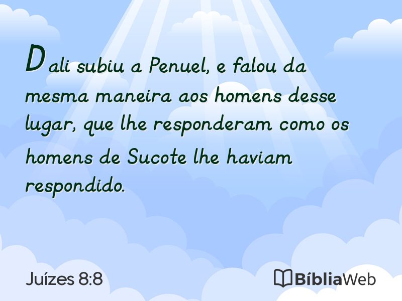 Juízes 8:8 em imagem para compartilhar