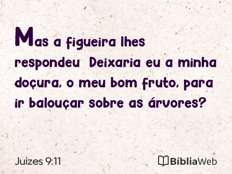 Juízes 9:11 em imagem para compartilhar