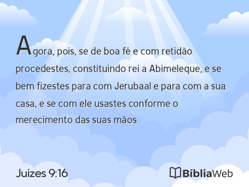 Juízes 9:16 em imagem para compartilhar