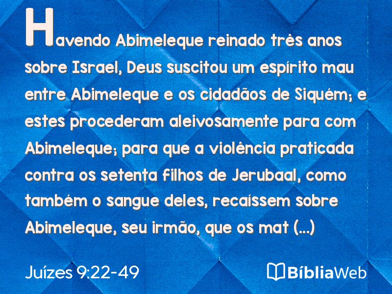 Juízes 9:22-49 em imagem para compartilhar