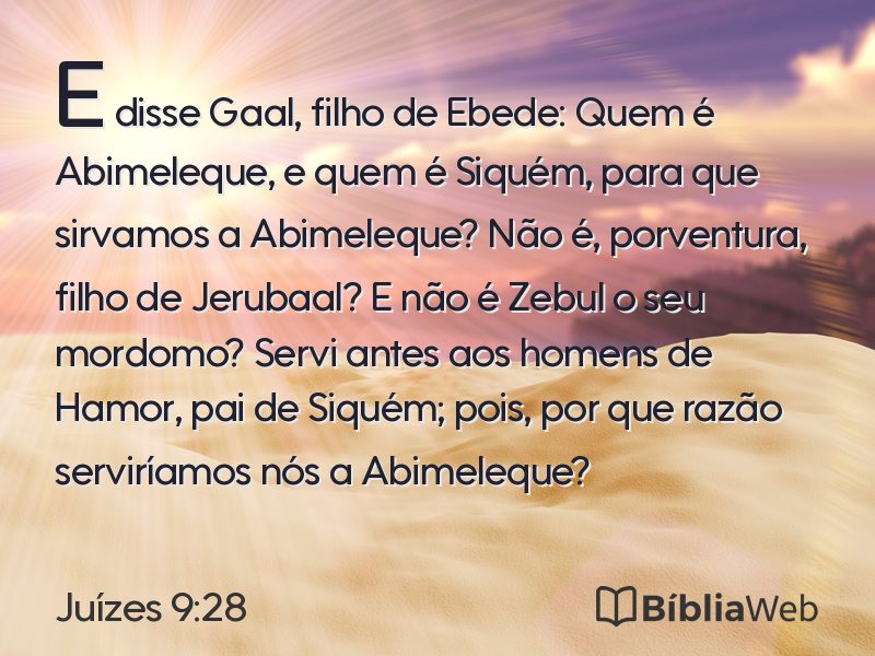 Juízes 9:28 em imagem para compartilhar