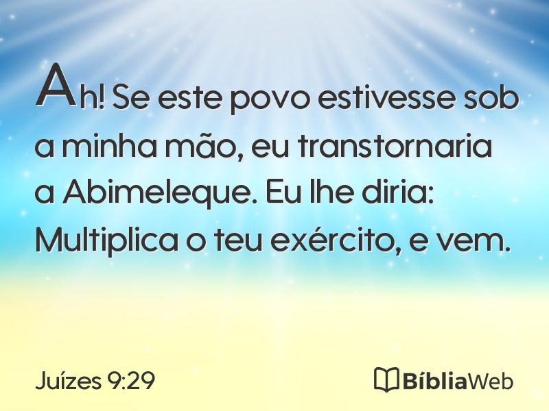 Juízes 9:29 em imagem para compartilhar