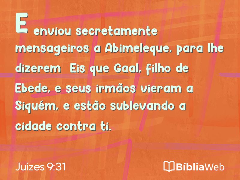 Juízes 9:31 em imagem para compartilhar