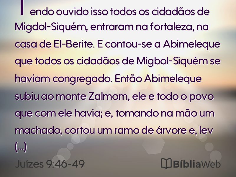 Juízes 9:46-49 em imagem para compartilhar