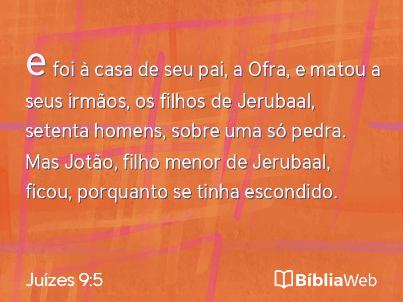 Juízes 9:5 em imagem para compartilhar