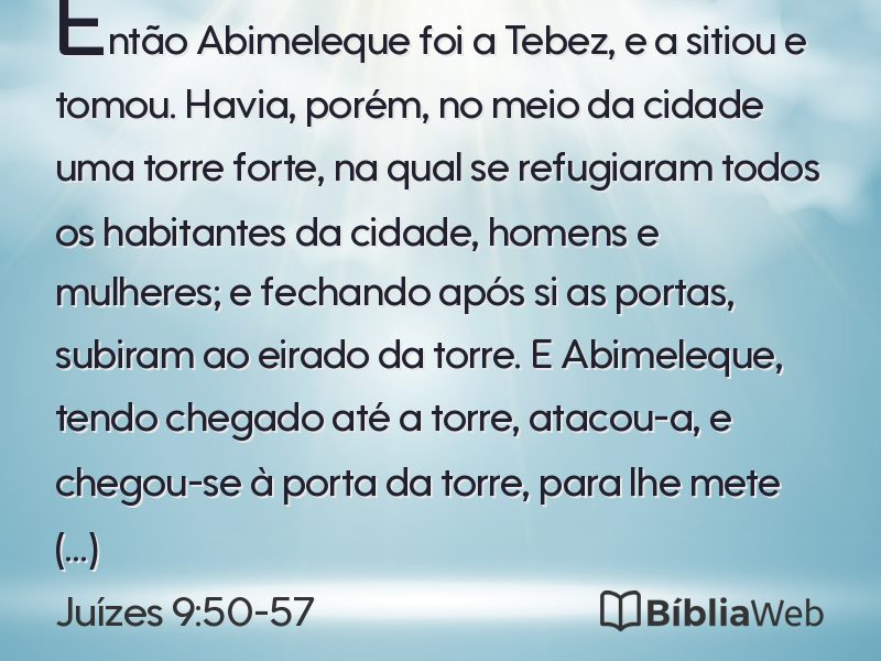 Juízes 9:50-57 em imagem para compartilhar