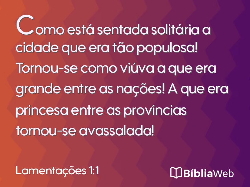 Lamentações 1:1 em imagem para compartilhar