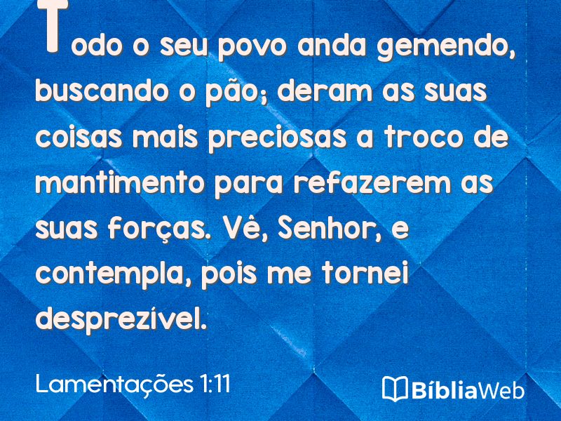 Lamentações 1:11 em imagem para compartilhar
