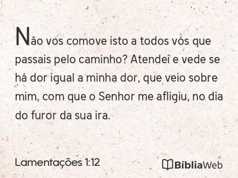 Lamentações 1:12 em imagem para compartilhar