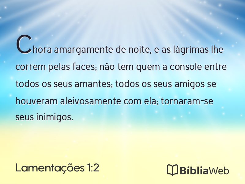 Lamentações 1:2 em imagem para compartilhar