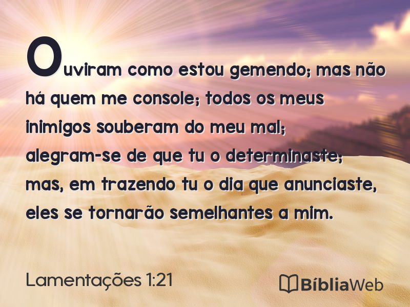 Lamentações 1:21 em imagem para compartilhar