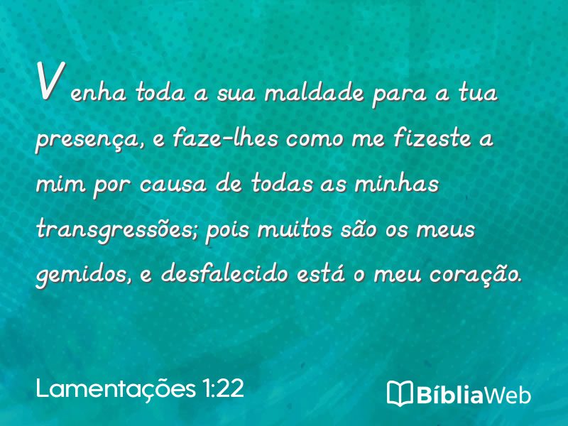 Lamentações 1:22 em imagem para compartilhar