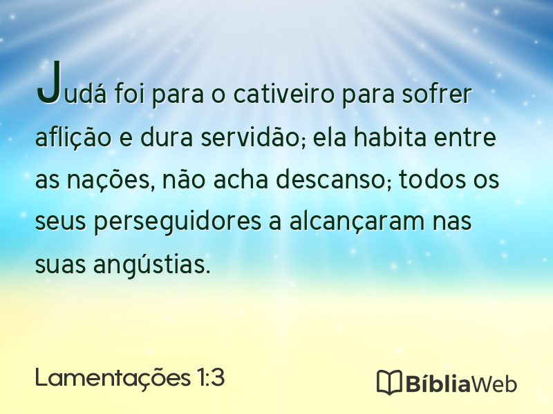 Lamentações 1:3 em imagem para compartilhar