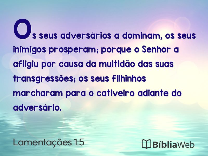 Lamentações 1:5 em imagem para compartilhar